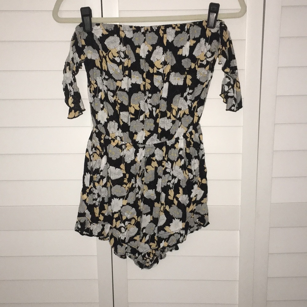 Shore brand off the shoulder floral romper